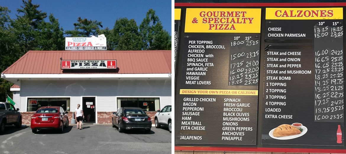 Ossipee House of Pizza Menu